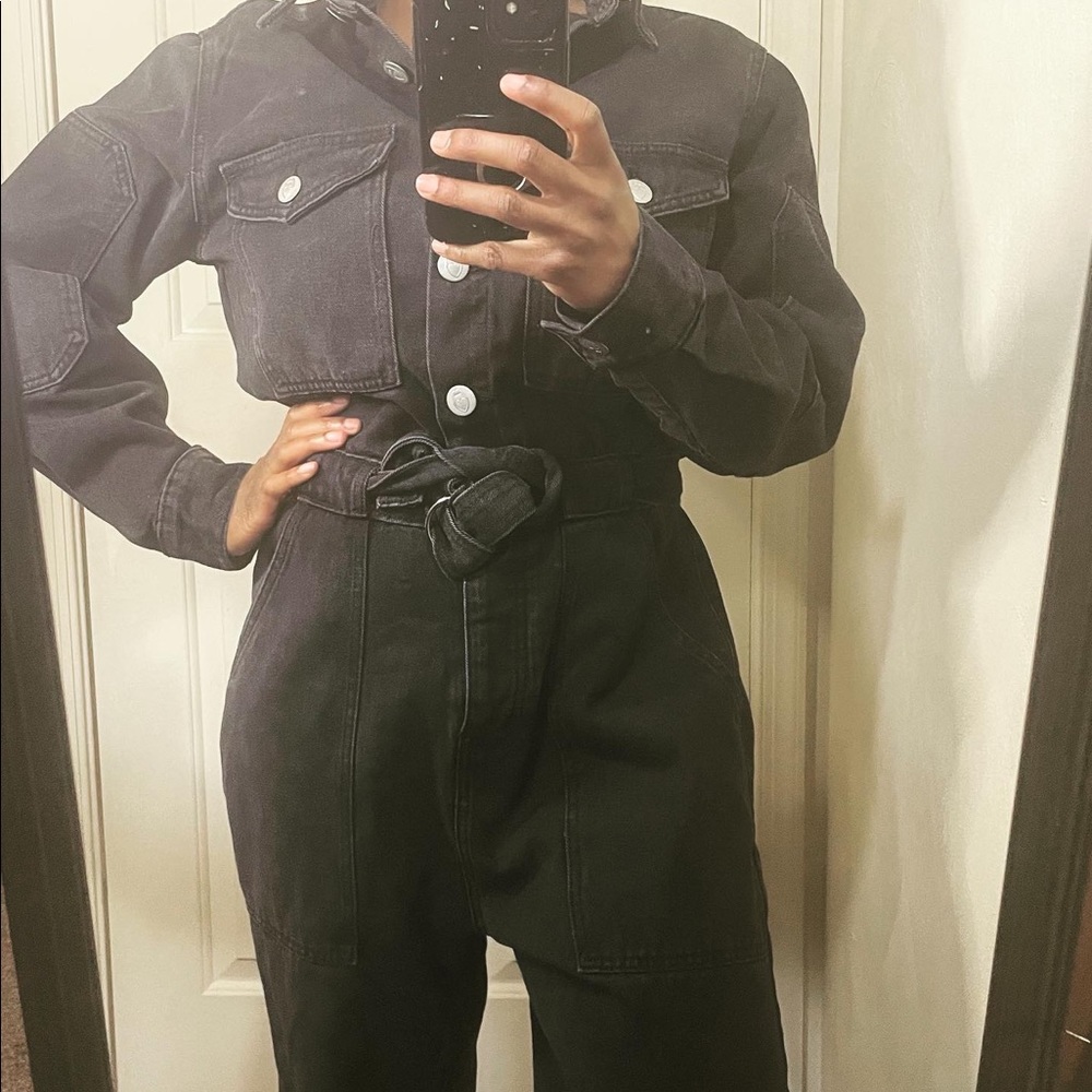NEW NASTYGAL Black Utility Jumpsuit Size 6